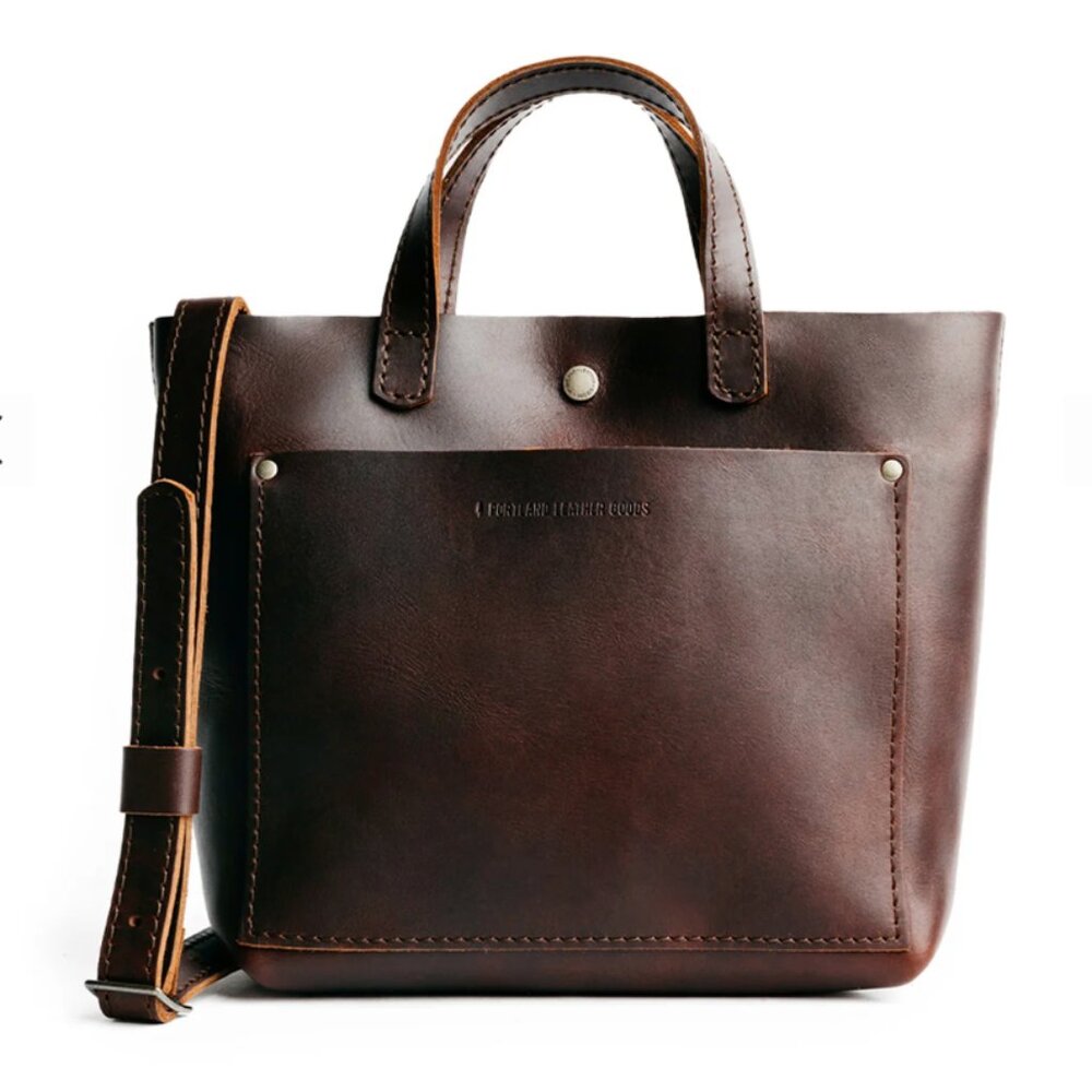Portland Leather Goods Mini Crossbody Tote - Grizzly